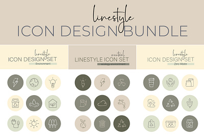 Linestyle Icon Design Bundle Environment waste