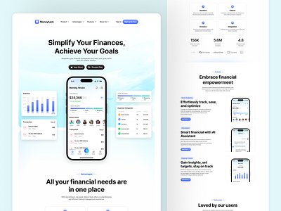 Finance Management Application finance finance app finance design fintech landing page mobile app ui ux
