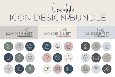 Linestyle Icon Design Bundle Education education