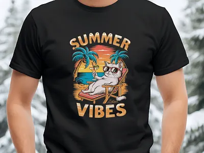 Summer T-shirt | T-shirt Design | Tee beach bulk tshirt cat cat tshirt creative creative design creative tshirt custom tshirt design graphic graphic design graphic typography print summer summer tshirt trendy trendy tshirt vintage