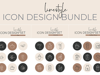 Linestyle Icon Design Bundle Drink water