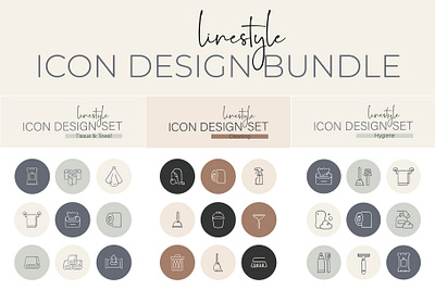 Linestyle Icon Design Bundle Hygiene care