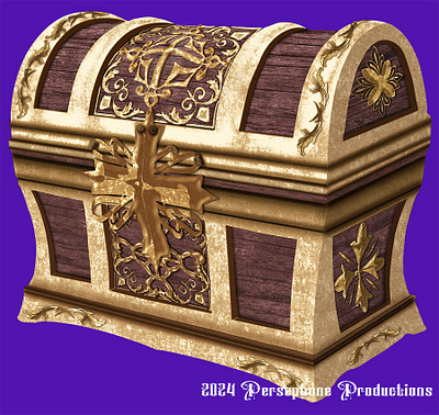 Treasure Chest [fabric design] branding digital art gold graphic art graphic design illustration pirate treasure chest