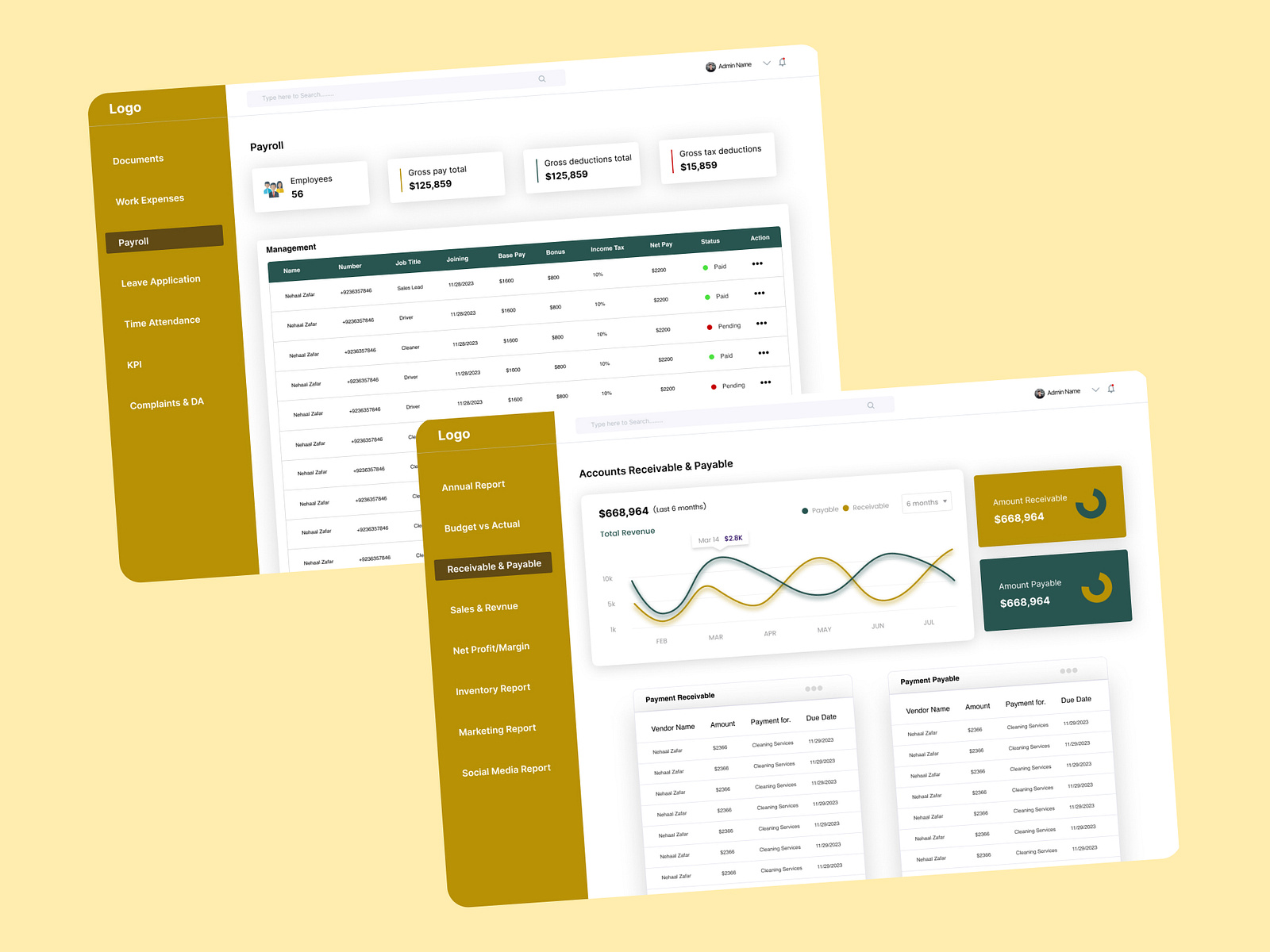 Cleaning Services Company, Management Dashboard by Mahad Tiwana on Dribbble