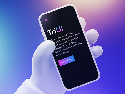 TriUi - UI/UX Mockup for TriUi landing page. mockup ui ux