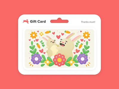 Mother's Day Gift Card bunny card cute day father gift hopper illustration mother rabbit sketch travel