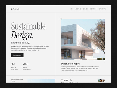 PeakStudio - Modern Architecture Studio Website architecture design header landing page minimalist modern studio ui web webdesign website