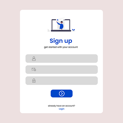 Simple Clean Signup Card graphic design signup ui