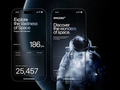 Spacesis - Mobile App Concept apps creative digital earth galaxy grid inspiration interaction journey landing layout mars mercury mobile nasa planet space travel typography uiuxconcept