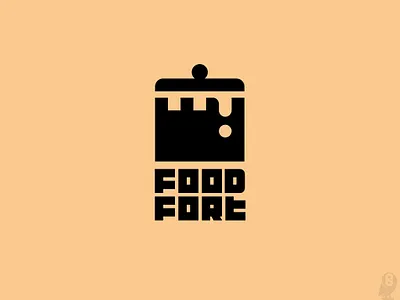 FOODFORT castle fort kitchen logo minimalism pot