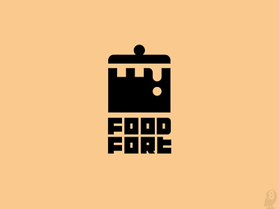 FOODFORT castle fort kitchen logo minimalism pot