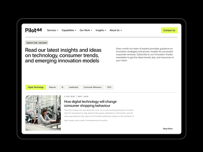 Pilot44 – UI b2b blog thumbnail clean editorial experience design grid system hubspot illustration interface design module motion saas ui ux web design website