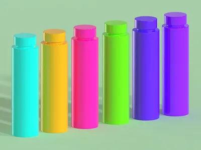 3D Water bottles - Plastic material 3d animation bottle bottles branding clay colors design graphic design illustration logo material mesh motion graphics plastic typography ui uiux ux vector