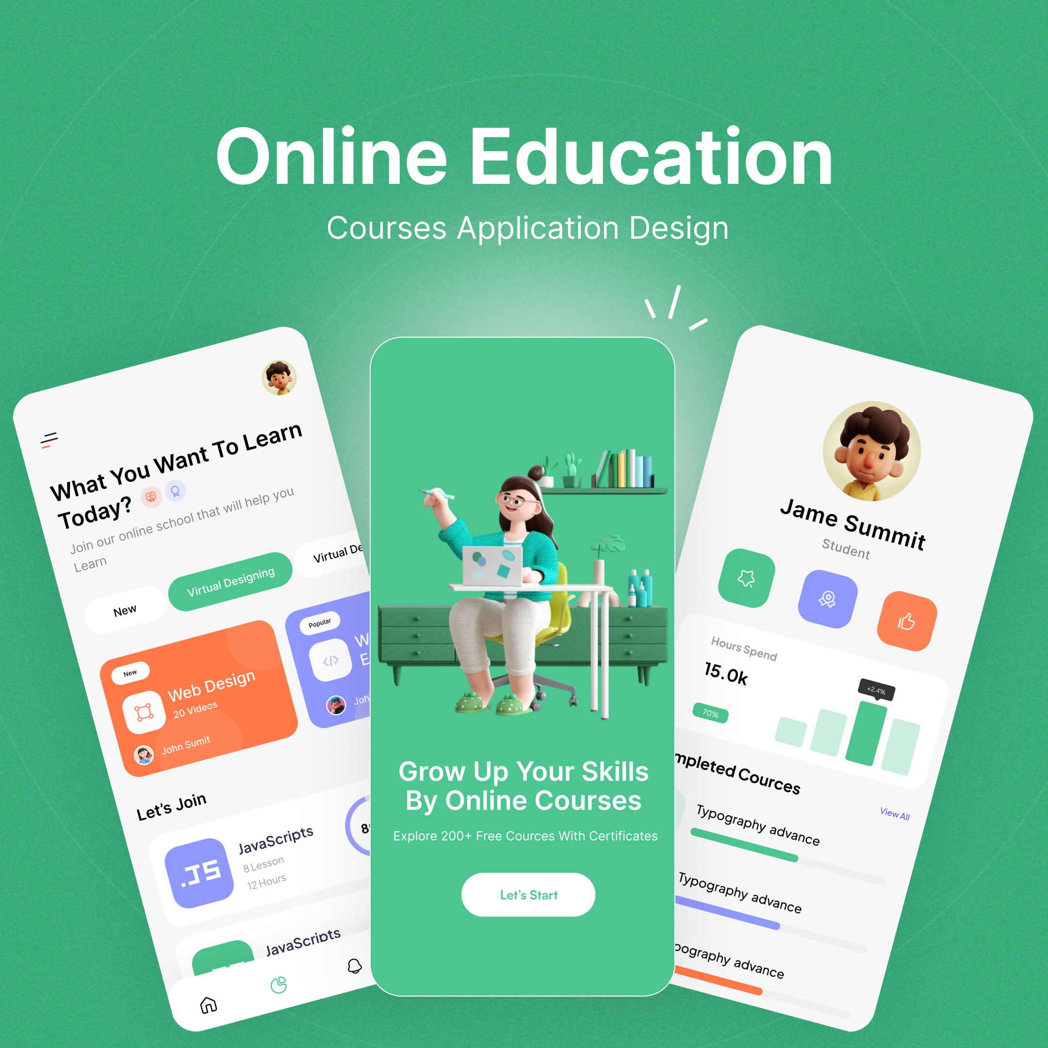 Online Education Courses Application Design app design application design branding ios ui ui design ux design