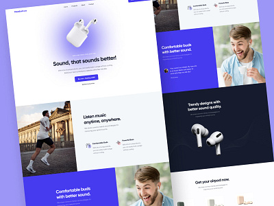 Headset-Earphones-E-Commerce Website UI Design audio audio gear creative interface digital digital shopping digital storefront earpods ecommerce headsets interactive ui online marketplace online shopping product display sleek design tech accessories tech innovation tech retail uiux design user experience visual appeal