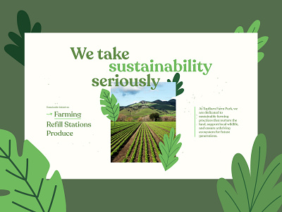 Sustainable Farming farm farm park farming graphic design grass green illustration plant produce refill stations shop sustainability ui ux website zero waste