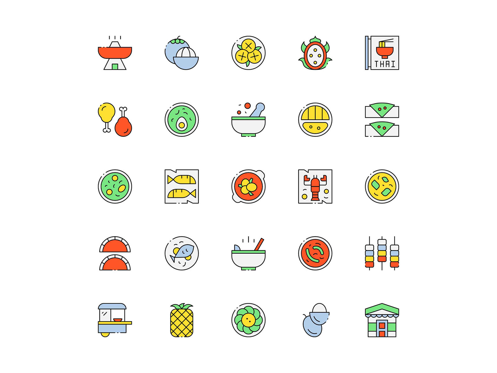 Thai Food Icons By Unblast On Dribbble