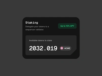 Staking Component app btc card card component card style chart clean crypto delegate design system ethereum finance staking tailwind ui user interface ux