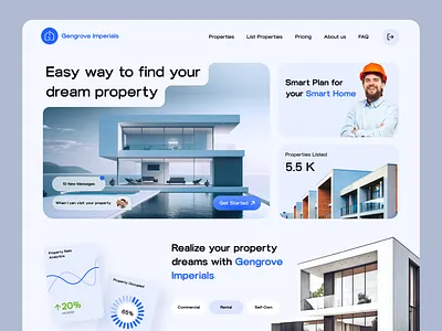Property Finding Platform - UI Design cool ui cool web ui landing page minimal modern ui design property ui ui ux design user interface ux web ui website website ui design website ui ux