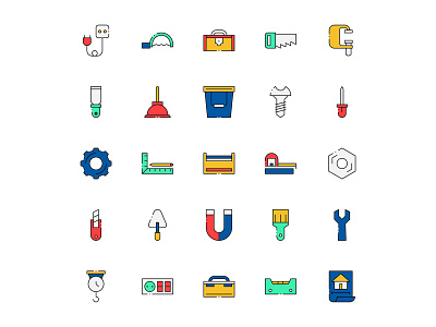 Colored Toolbox Icons free download freebie icon design icon download toolbox toolbox icon tools vector icon