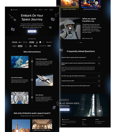 Space Tourism Landing Page app branding dailyui design illustration inspiration logo space tourism ui ux