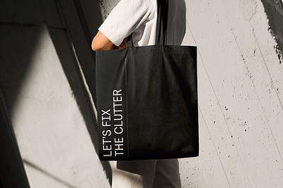 Format black interior design minimalist tote bag