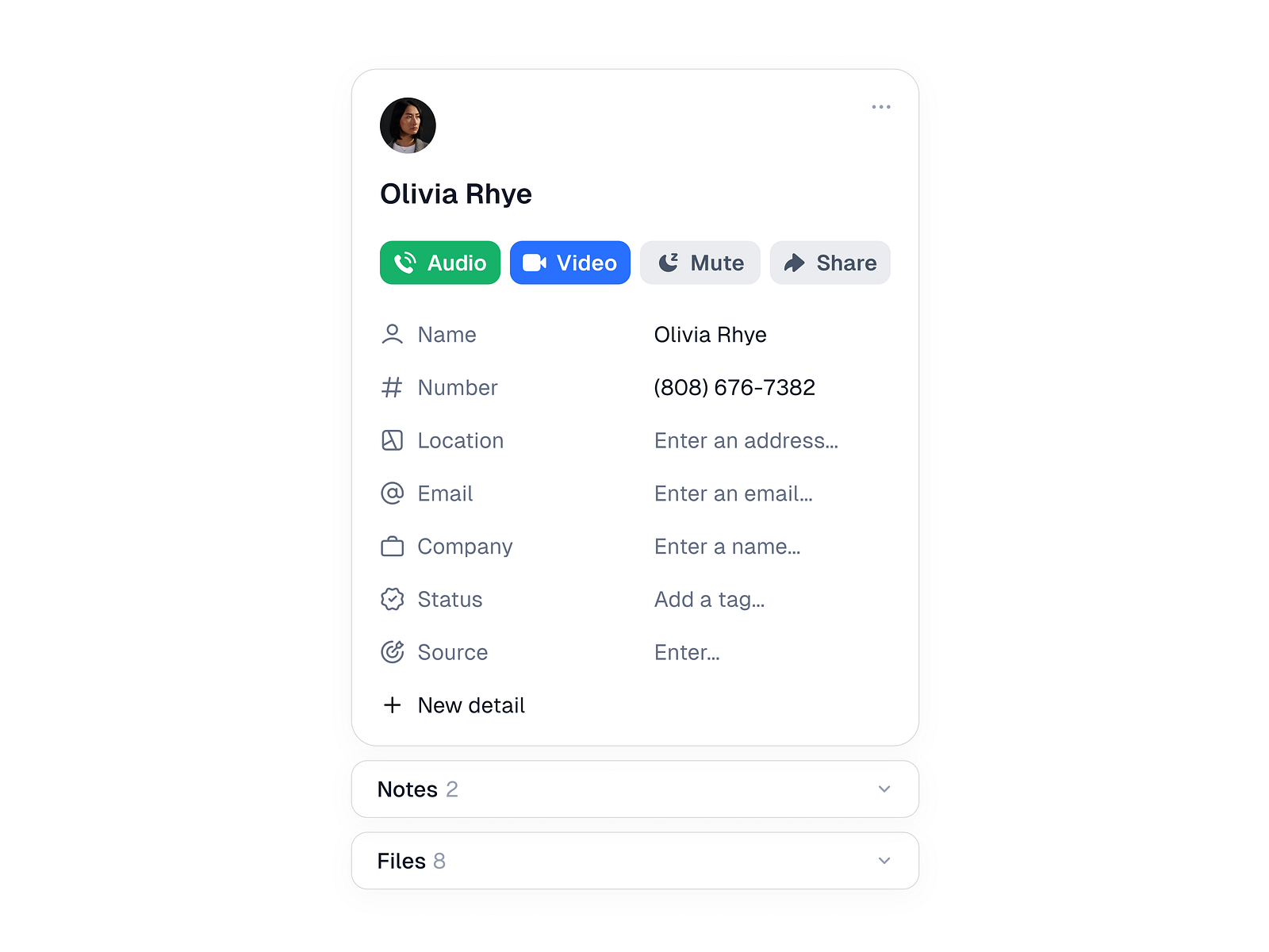 Contact card by Danilo Tanic for FineTune on Dribbble