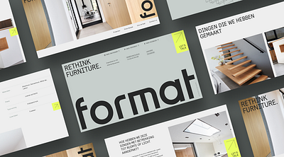 Format branding concept interior design logo minimalist typography website yellow