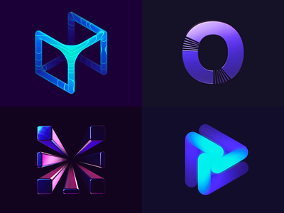 3D Logo Animation Collection - Neon edition 💜 3d blockchain branding crypto defi fintech gradient icon identity interactive intro lettering loader logo loop motion saas spline tech web3