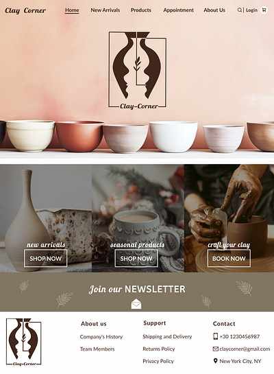 Clay Corner app branding ceramics design eshop figma graphic design illustration logo ui ux vector website