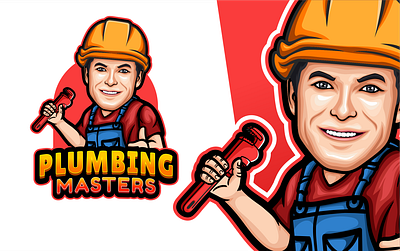 Plumber Mascot Logo cartonizing cartoon cartoonish logo logo design mascot mascot logo plumber plumbing cartoon plumbing mascot vectorizing