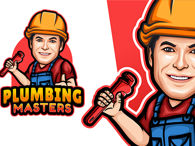 Plumber Mascot Logo cartonizing cartoon cartoonish logo logo design mascot mascot logo plumber plumbing cartoon plumbing mascot vectorizing