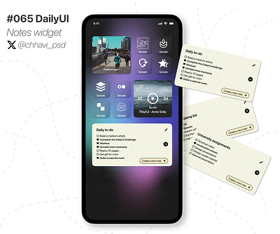 #065_DailyUi Notes Widget