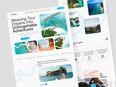 Rihlah - Travel Landing Page barkahlabs bento style booking clean destinations dribbble graphic design landing page tour travel travel agency travel web traveling ui uiux user interface vacation web web design website