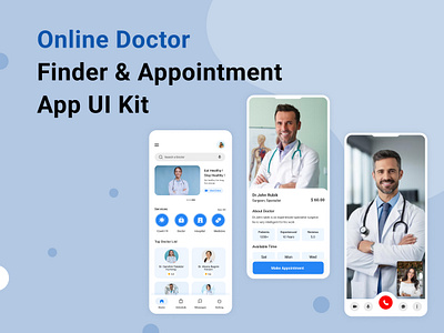 Online Doctor Finder & Appointment App UI Kit app design dashboard illustration ui ui design ux ux design
