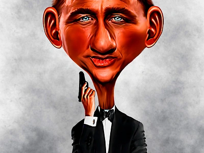 Caricature Daniel CRAIG caricature graphic design illustration photo photoshop poster print psd