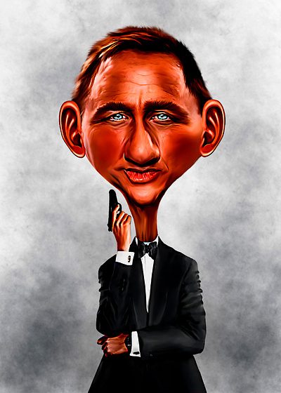 Caricature Daniel CRAIG caricature graphic design illustration photo photoshop poster print psd