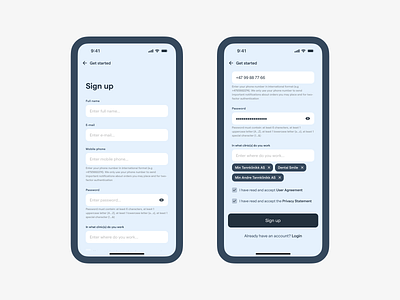 Medtech/Healthcare sign up form app chips clinic dental form health healthcare login medtech mobile password product design registration sign in sign up tags ui ux
