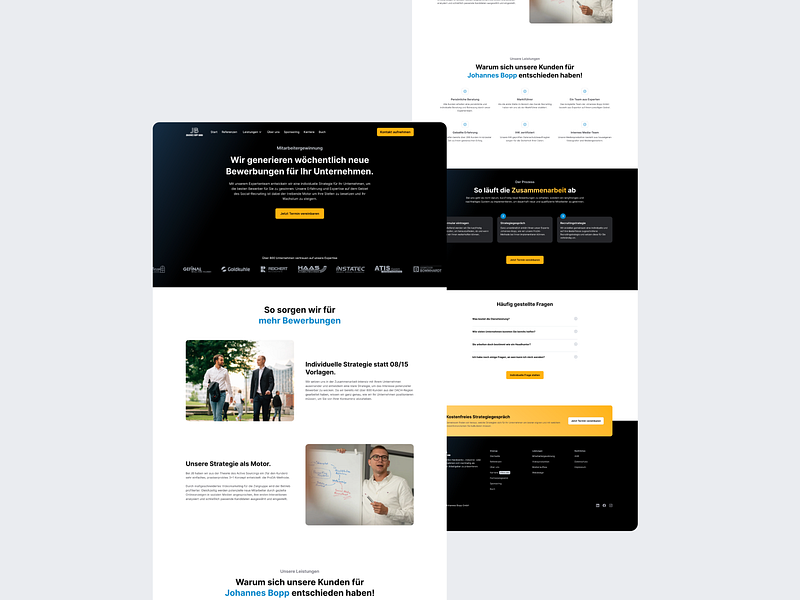 Landingpage for Johannes Bopp GmbH agency branding landingpage ui design ux design webdesign webflow website