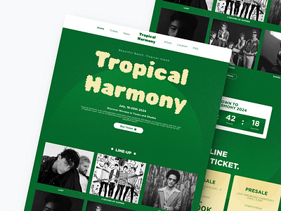 Tropical Harmony - Festival Music design ui event music festival landing page music ui uiux web design web festival