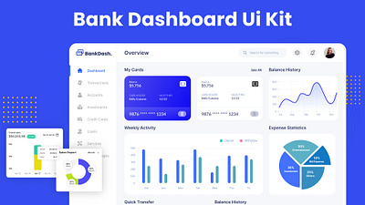 Bank Dashboard Ui Kit app design dashboard design illustration ui ui design ux ux design