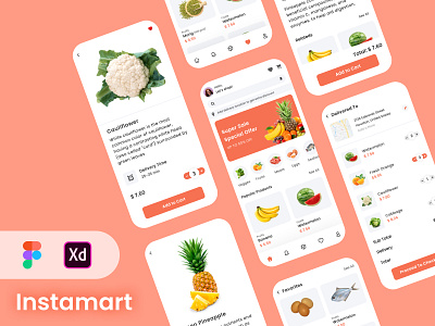 Instamart UI Kit app design dashboard design illustration ui ui design ux ux design