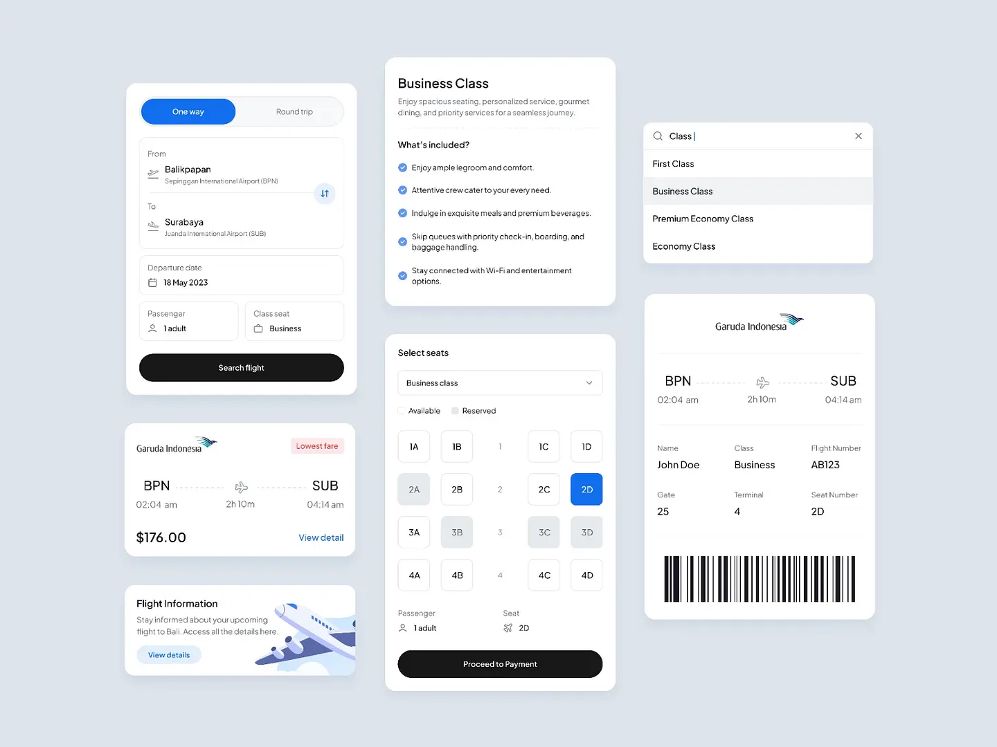 Media Object Component for Flight Booking Interface