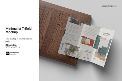 Minimalist Trifold Mockup realistic