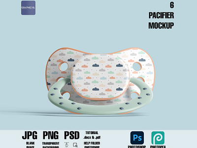 Pacifier Mockup, dummy mockup, baby's dummy mockup, sugar tit child pacifier mockup