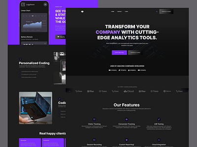 Analytical Website and Dashboard Design analytical analytical dashboard business company design marketing ui design uiux web design website
