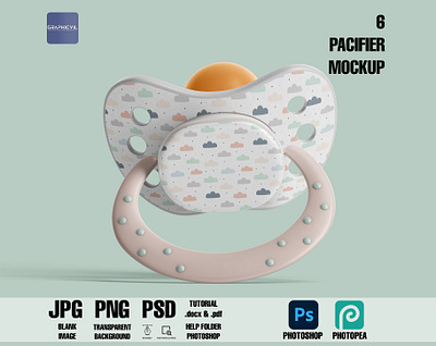 Pacifier Mockup, dummy mockup, baby's dummy mockup, sugar tit child pacifier mockup