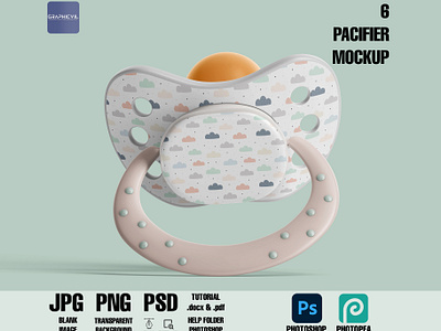 Pacifier Mockup, dummy mockup, baby's dummy mockup, sugar tit child pacifier mockup