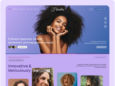 Hiadra Website Design art behance branding dailyui dribbble modernlook ui uidesign userexperience userinterface webdesign