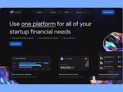 Financial Web landing Page financ financial landing page landing page ui ux web web design web ui website